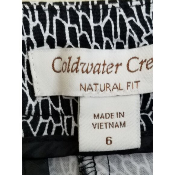 Coldwater Creek Pants Womens 6 Cropped Capri Natural Fit Black White Stretch - Picture 6 of 8